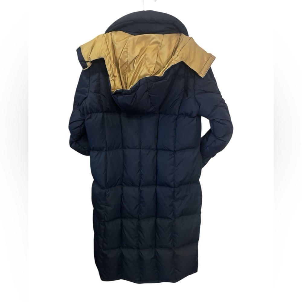Cozy Struggle Gear Blue and Yellow Long Puffer Coat w/ Detachable Hood | Size M - Picture 2 of 11
